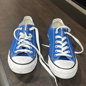 Converse Low Top Sneakers in Bright Blue with White Accents